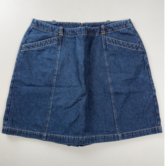 Westbound Denim Skirt A-Line‎ Dark Wash Casual Pockets Women's Size 16 - Picture 1 of 3
